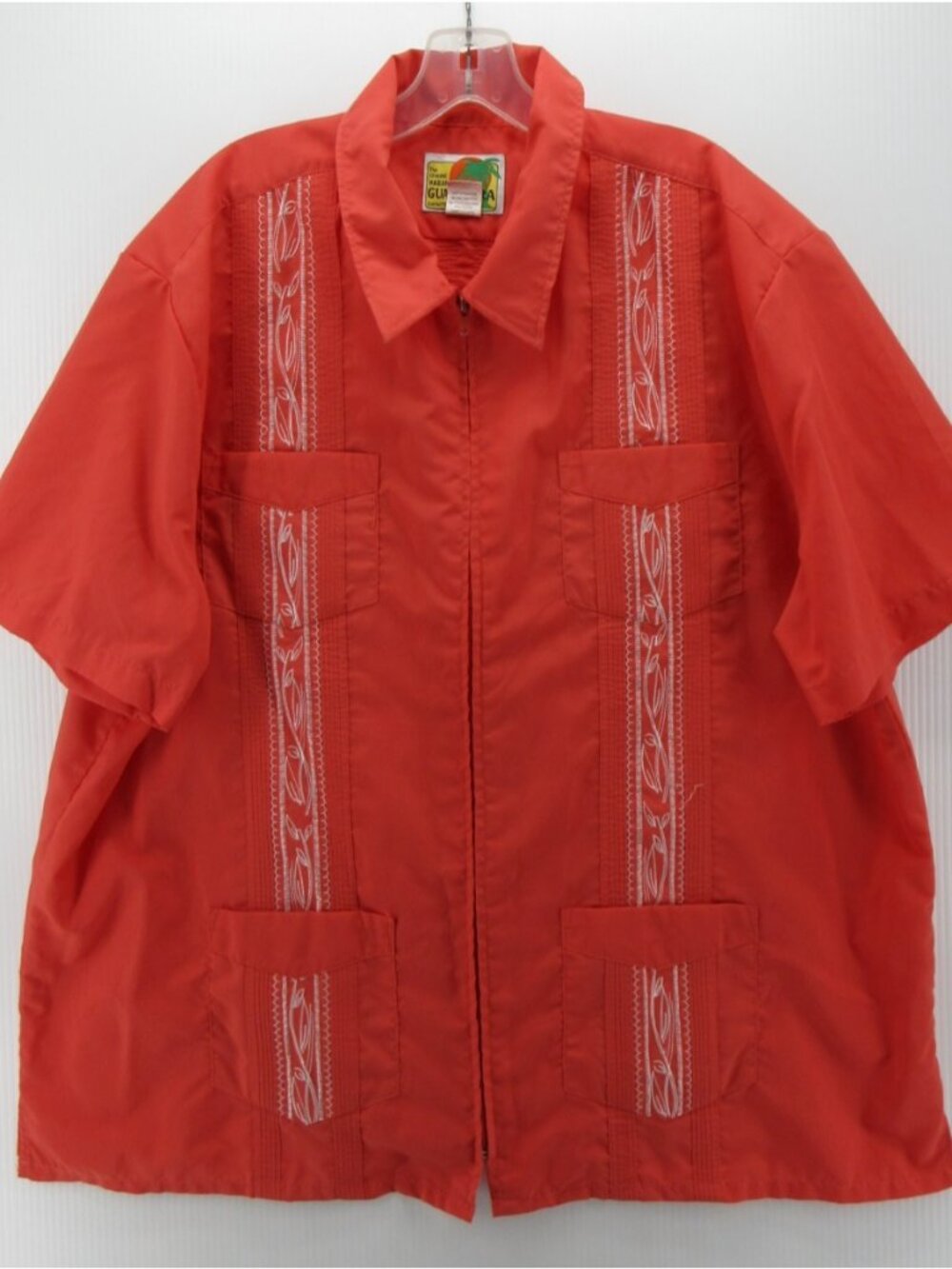 VINTAGE Haband Shirt XL Guayabera Cuban Camp Embroidered Resortwear